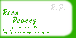 rita pevecz business card